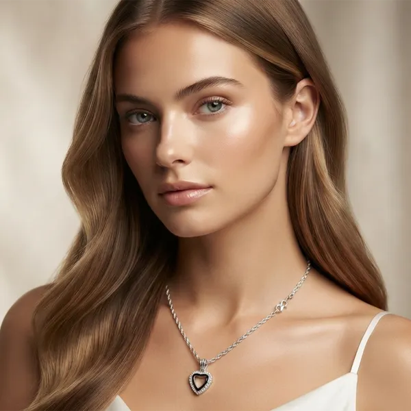 The99jewel_Fashion_Silver_Plated_Austrian_Stone_Triangle_Shape_Chain_Pendant_Black