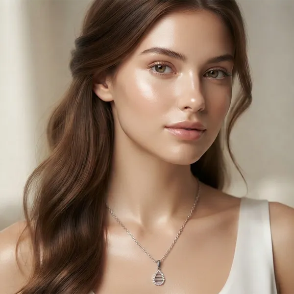 The99jewel_Fashion_Silver_Plated_Austrian_Stone_Tear_Drop_Shape_Chain_Pendant_Black