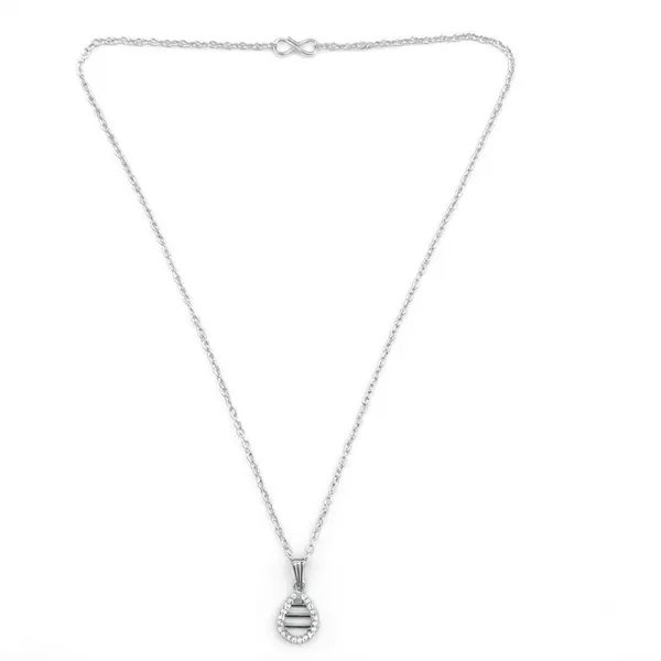 The99jewel_Fashion_Silver_Plated_Austrian_Stone_Tear_Drop_Shape_Chain_Pendant_Black