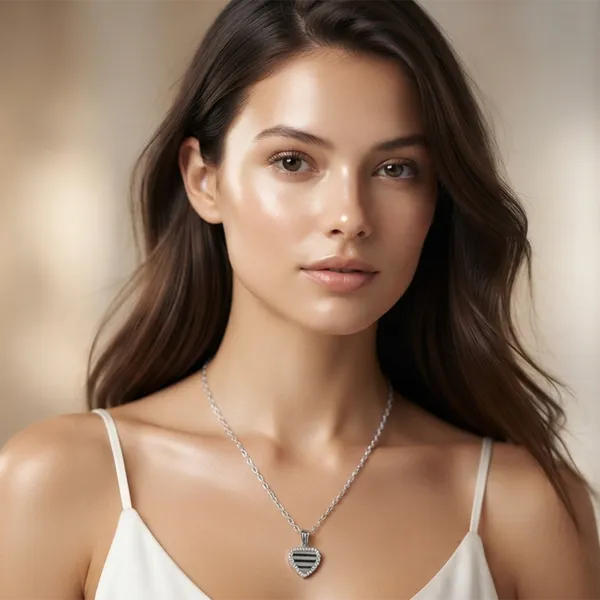 The99jewel_Fashion_Silver_Plated_Austrian_Stone_Chain_Pendant_Black