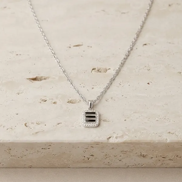 The99jewel_Fashion_Silver_Plated_Austrian_Stone_Chain_Pendant_Black