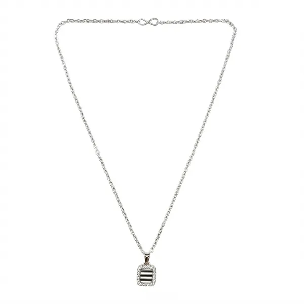 The99jewel_Fashion_Silver_Plated_Austrian_Stone_Chain_Pendant_Black