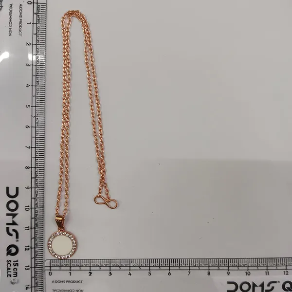 The99jewel_Sparkling_Austrian_Stone_Rose_Gold_Plated_Round_Shape_Chain_Pendant_White