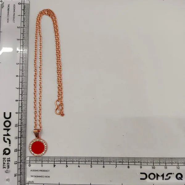 The99jewel_Sparkling_Austrian_Stone_Rose_Gold_Plated_Round_Shape_Chain_Pendant_Red