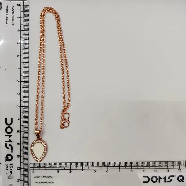The99jewel_Sparkling_Austrian_Stone_Rose_Gold_Plated_Tear_Drop_Shape_Chain_Pendant_White