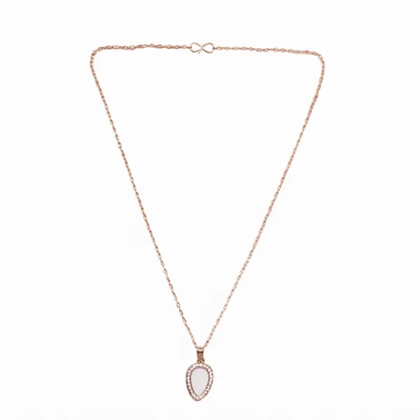 The99jewel_Sparkling_Austrian_Stone_Rose_Gold_Plated_Tear_Drop_Shape_Chain_Pendant_White