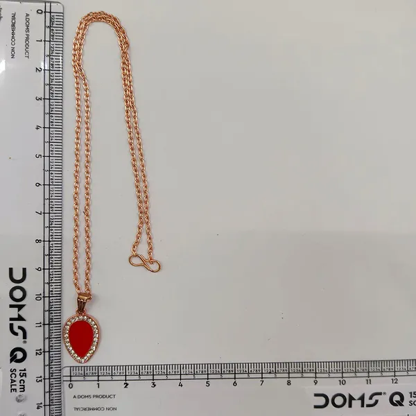 The99jewel_Sparkling_Austrian_Stone_Rose_Gold_Plated_Tear_Drop_Shape_Chain_Pendant_Red