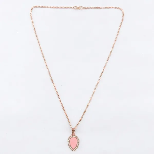 The99jewel_Sparkling_Austrian_Stone_Rose_Gold_Plated_Tear_Drop_Shape_Chain_Pendant_Pink