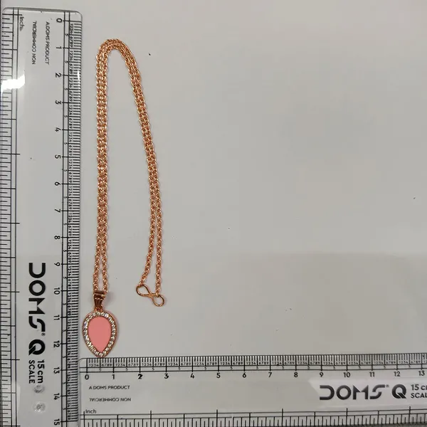 The99jewel_Sparkling_Austrian_Stone_Rose_Gold_Plated_Tear_Drop_Shape_Chain_Pendant_Pink