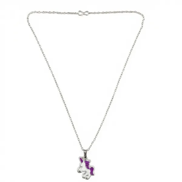 The99jewel_Stylish_Austrian_Stone_Silver_Plated_Unicorn_Shape_Chain_Pendant_Purple