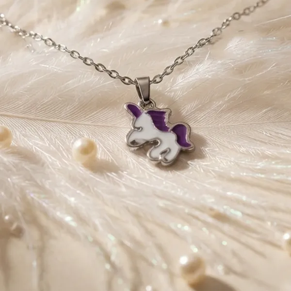 The99jewel_Stylish_Austrian_Stone_Silver_Plated_Unicorn_Shape_Chain_Pendant_Purple