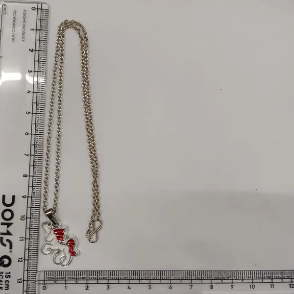 The99jewel_Stylish_Austrian_Stone_Silver_Plated_Unicorn_Shape_Chain_Pendant_Red