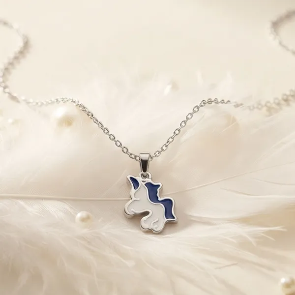 The99jewel_Stylish_Austrian_Stone_Silver_Plated_Unicorn_Shape_Chain_Pendant_Blue