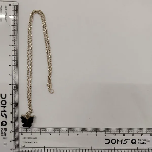 The99jewel_Lightweight_Austrian_Stone_Silver_Plated_Butterfly_Shape_Chain_Pendant_Black