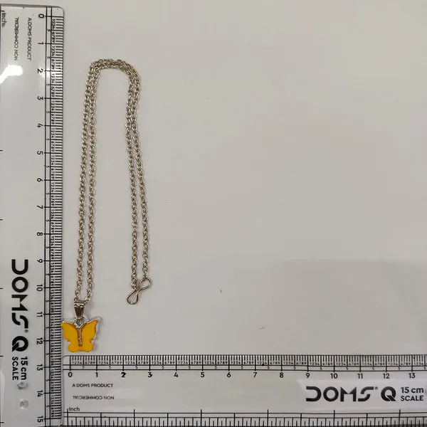 The99jewel_Lightweight_Austrian_Stone_Silver_Plated_Butterfly_Shape_Chain_Pendant_Yellow