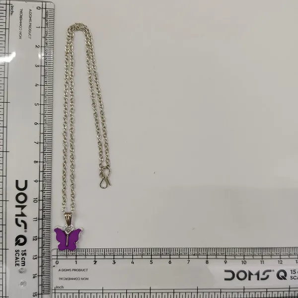 The99jewel_Lightweight_Austrian_Stone_Silver_Plated_Butterfly_Shape_Chain_Pendant_Purple
