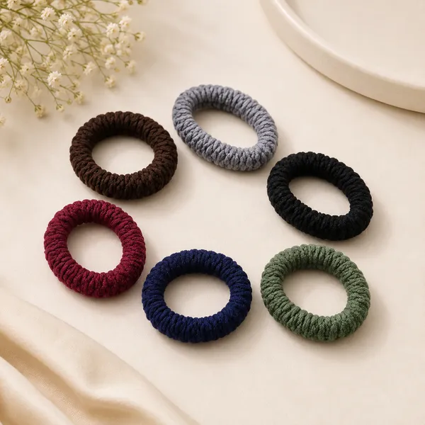 The99jewel_Set_Of_6_Thick_Knit_Hair_Rubber_Bands_For_Women_Girls_Multi