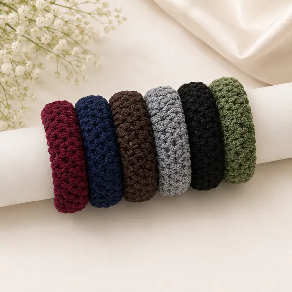 The99jewel_Set_Of_6_Thick_Knit_Hair_Rubber_Bands_For_Women_Girls_Multi