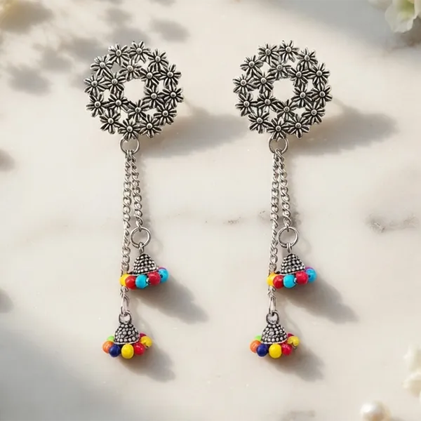 The99jewel_Elegant_Silver_Plated_Pearl_Kashmiri_Jhumki_Earrings_For_Women_Oxidised