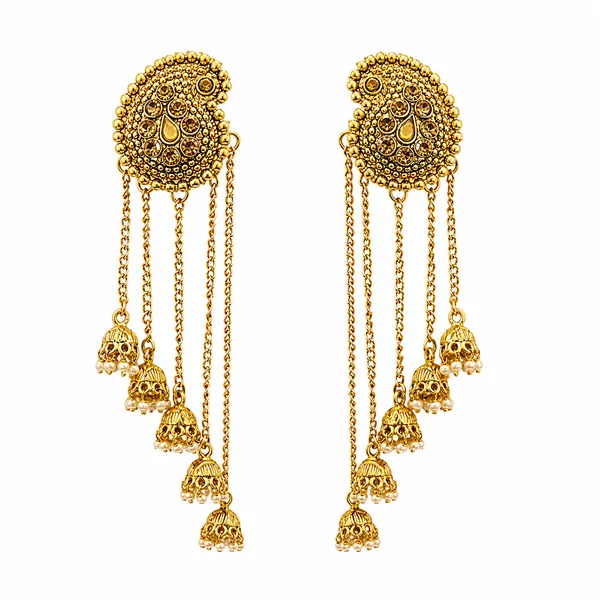 The99jewel_Traditional_Gold_Plated_Austrian_Stone_Pearl_Kashmiri_Jhumki_Earrings_For_Women_Gold