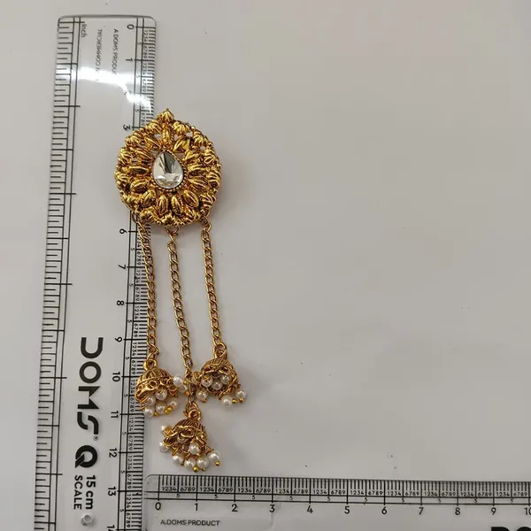 The99jewel_Traditional_Gold_Plated_Pearl_Chain_Kashmiri_Jhumki_Earrings_For_Women_Gold