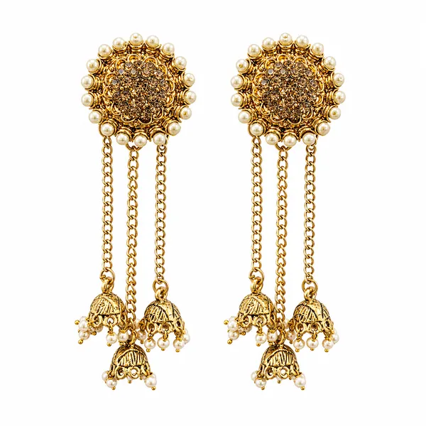 The99jewel_Fashion_Gold_Plated_Austrian_Stone_Kashmiri_Jhumki_Drop_Earrings_Gold