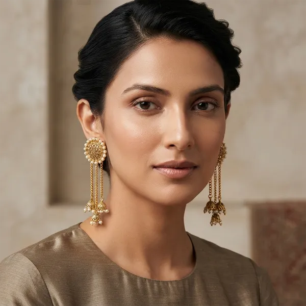 The99jewel_Fashion_Gold_Plated_Austrian_Stone_Kashmiri_Jhumki_Drop_Earrings_Gold