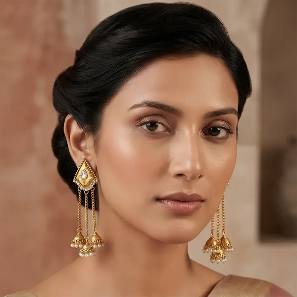 The99jewel_Ethnic_Gold_Plated_Kashmiri_Jhumki_Earrings_With_Austrian_Stone_Pearl_Gold