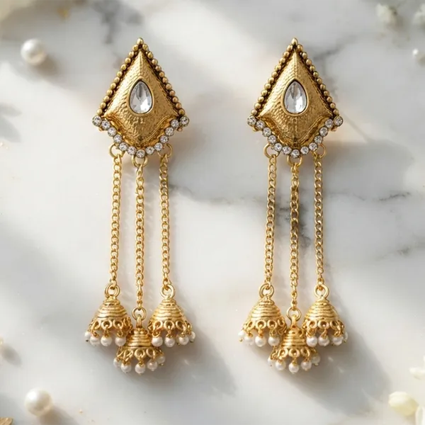 The99jewel_Ethnic_Gold_Plated_Kashmiri_Jhumki_Earrings_With_Austrian_Stone_Pearl_Gold