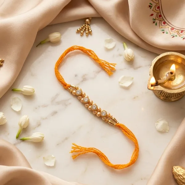 The99jewel_Beautiful_Rakhi_With_Pearl_And_Austrian_Stone_For_Brother_Orange