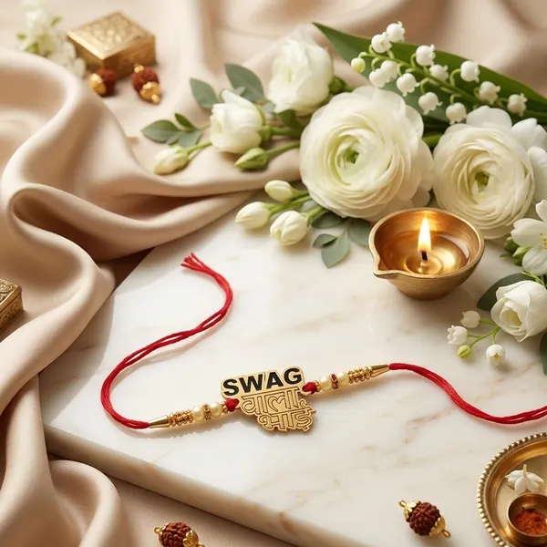 The99jewel_Handcrafted_Swag_Wala_Bhai_Name_Rakhi_Red