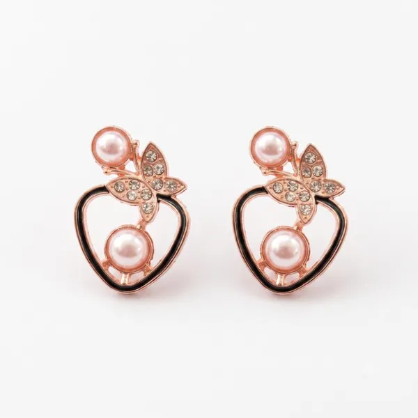 The99jewel_Rose_Gold_Plated_Butterfly_Shape_Austrian_Stone_Pearl_Stud_Earrings_For_Women_Rose_Gold