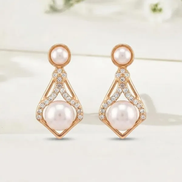 The99jewel_Gold_Plated_Austrian_Stone_Pearl_Stud_Earrings_For_Women_Gold