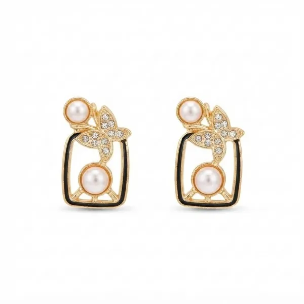 The99jewel_Gold_Plated_Butterfly_Motif_Austrian_Stone_Pearl_Stud_Earrings_For_Women_Gold