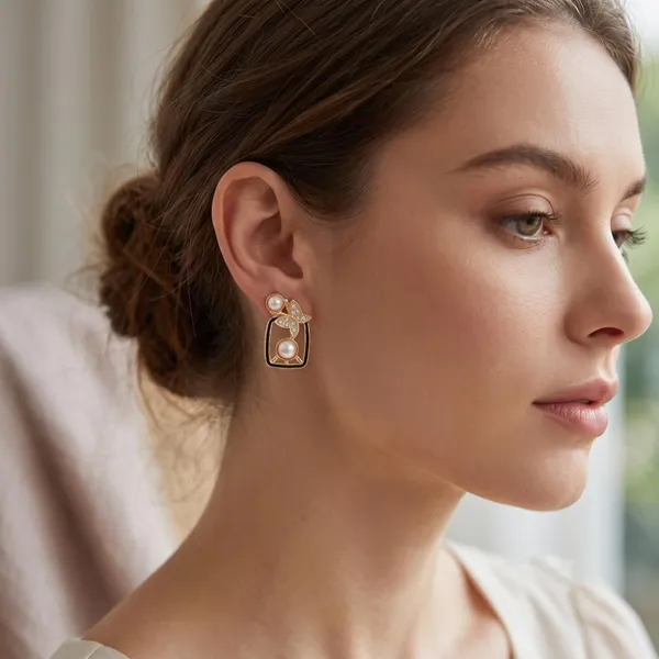 The99jewel_Gold_Plated_Butterfly_Motif_Austrian_Stone_Pearl_Stud_Earrings_For_Women_Gold