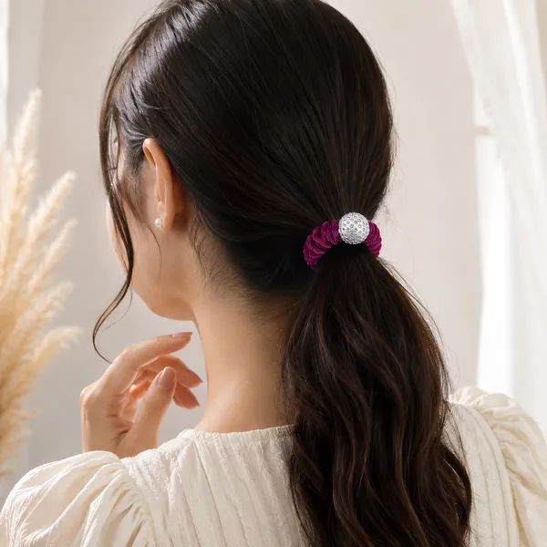 The99jewel_Premium_Velvet_Hair_Scrunchie_With_Crystal_Bead_For_Women_Girls_Purple