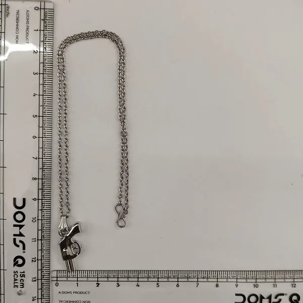 The99jewel_Trendy_Silver_Plated_Gun_Shape_Pendant_Chain_For_Women_Silver