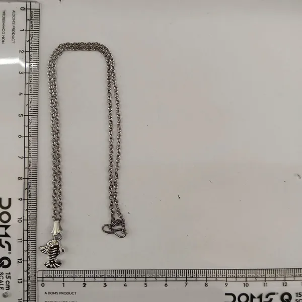 The99jewel_Trendy_Silver_Plated_Fish_Shape_Pendant_Chain_For_Women_Silver
