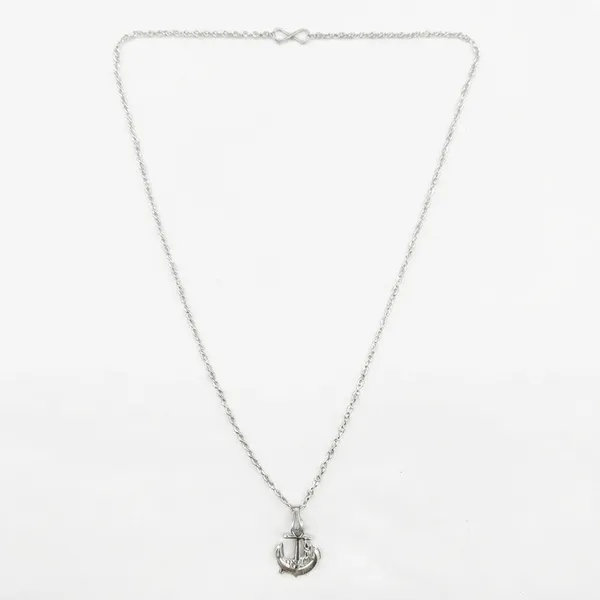 The99jewel_Trendy_Silver_Plated_Anchor_Shape_Pendant_Chain_For_Women_Silver
