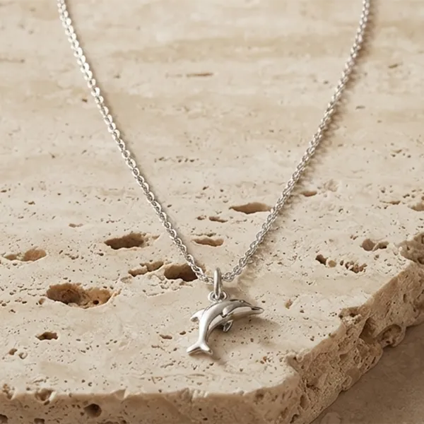 The99jewel_Trendy_Silver_Plated_Fish_Shape_Pendant_Chain_For_Women_Silver