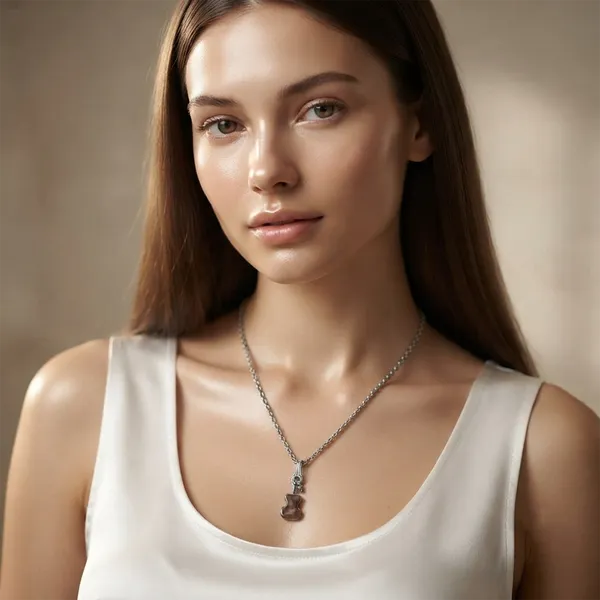 The99jewel_Modern_Silver_Plated_Guitar_Shape_Pendant_Chain_For_Women_Silver