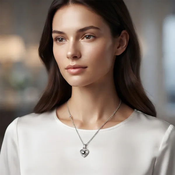 The99jewel_Modern_Silver_Plated_Heart_Shape_Pendant_Chain_For_Women_Silver