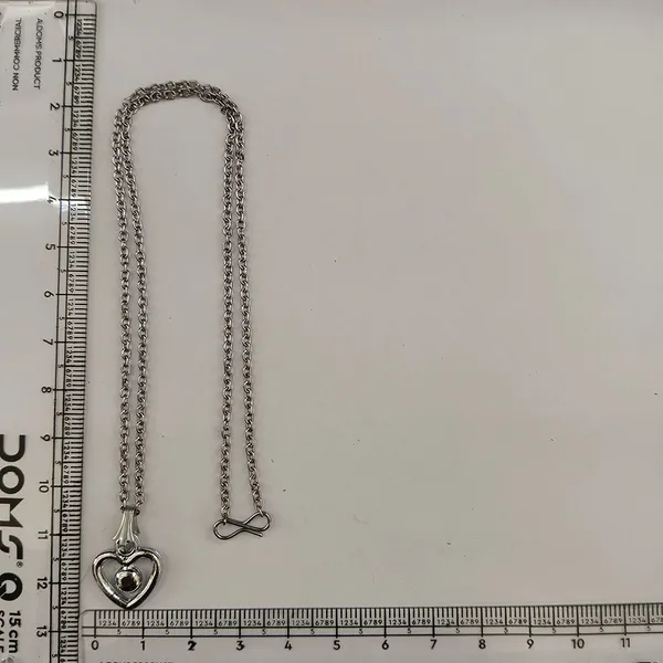 The99jewel_Modern_Silver_Plated_Heart_Shape_Pendant_Chain_For_Women_Silver
