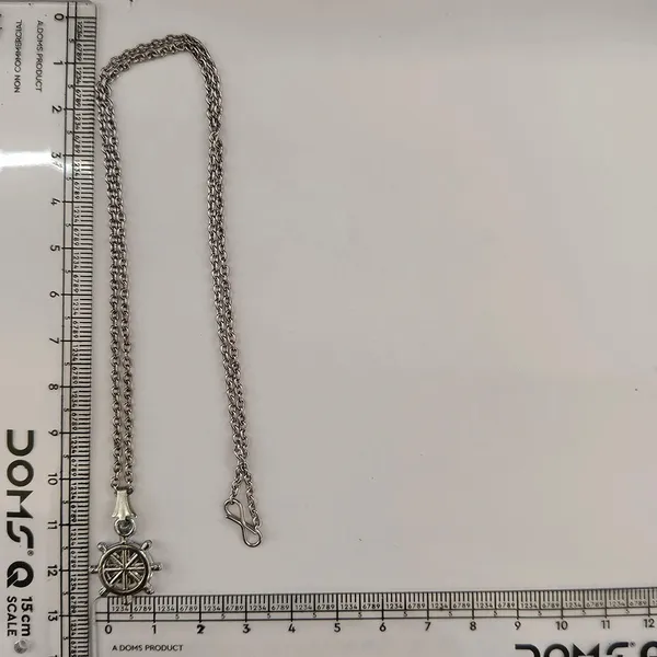 The99jewel_Modern_Silver_Plated_Ship_Wheel_Shape_Pendant_Chain_For_Women_Silver