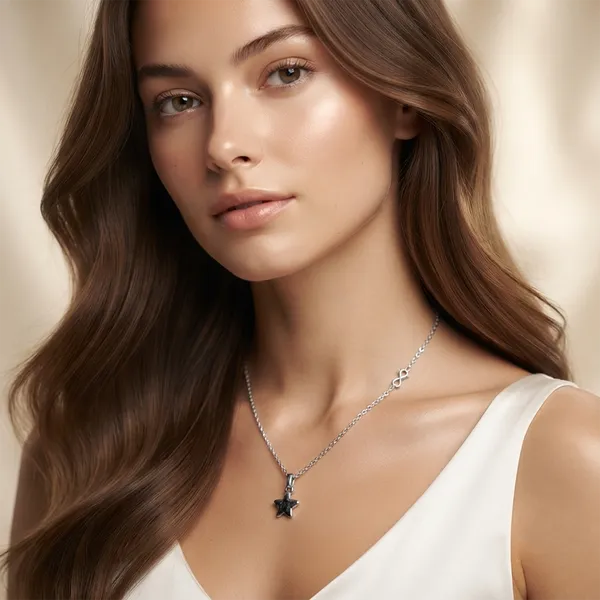The99jewel_Modern_Silver_Plated_Star_Shape_Pendant_Chain_For_Women_Silver