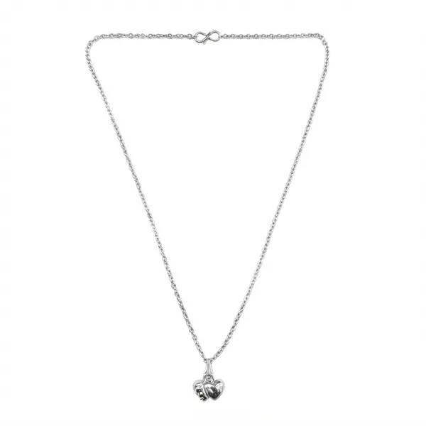 The99jewel_Modern_Silver_Plated_Heart_Shape_Pendant_Chain_For_Women_Silver