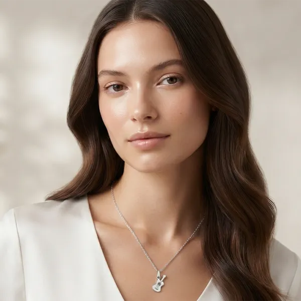 The99jewel_Casual_Silver_Plated_Guitar_Shape_Pendant_Chain_For_Women_Silver