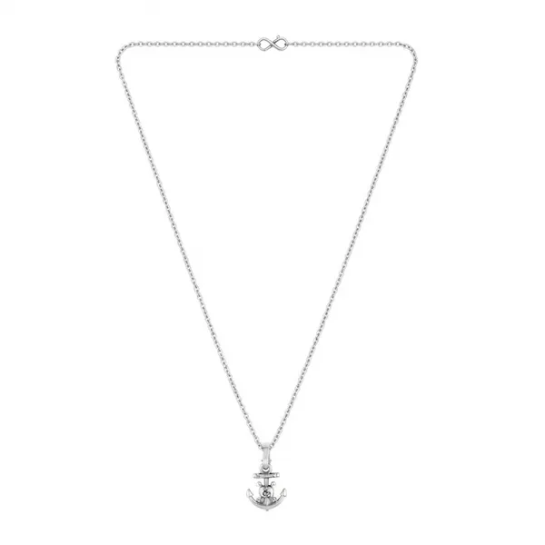 The99jewel_Casual_Silver_Plated_Anchor_Shape_Pendant_Chain_For_Women_Silver