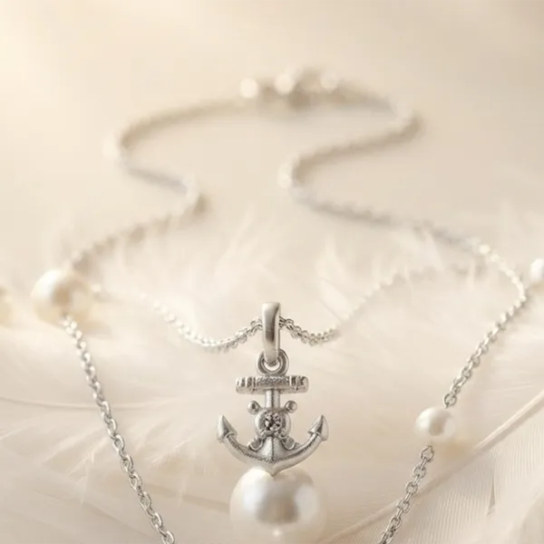 The99jewel_Casual_Silver_Plated_Anchor_Shape_Pendant_Chain_For_Women_Silver