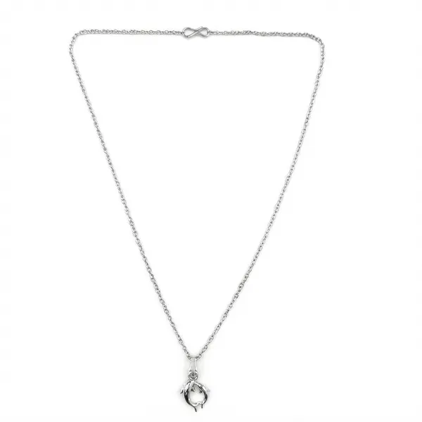 The99jewel_Casual_Silver_Plated_Dolphin_Shape_Pendant_Chain_For_Women_Silver
